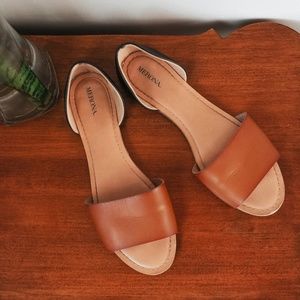 MERONA SHOES ORANGE AND BLACK FLAT SLIP-ON